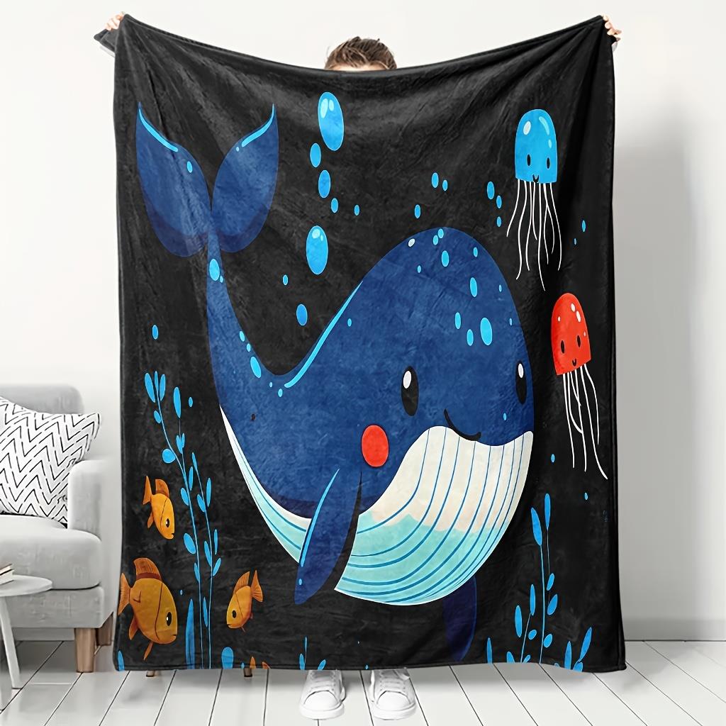 Baby Nursery Under The Sea - Cute Whale and Jellyfish Ocean Blanket