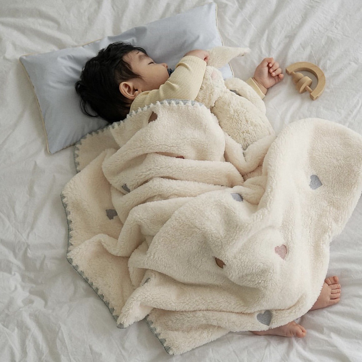 Baby Boy Nursery Quilt - Winter Baby Blankets Newborn Fleece Velvet