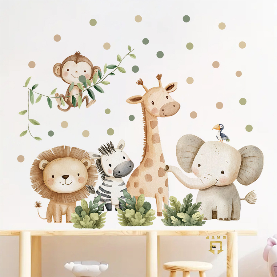 Boho Forest Animals Wall Stick - đánh giá và giá Baby Nursery Elephant