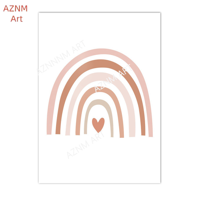 1/3PCS ，Cartoon Heart Rainbow  - đánh giá và giá Baby Nursery Paintings