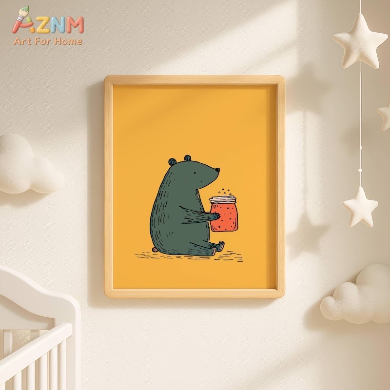AZNM Cartoon Bear Honey Jar Ca - đánh giá và giá Baby Nursery Animal Prints