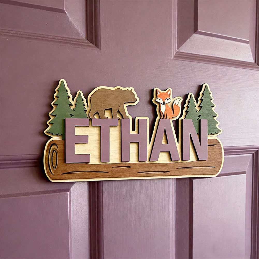 Woodland Forest Animal Persona - đánh giá và giá Baby Nursery Sign