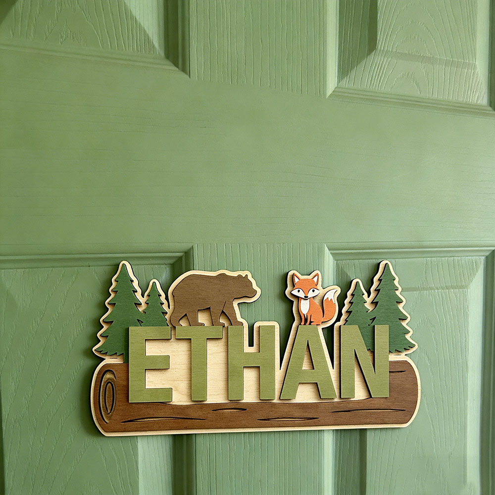 Woodland Forest Animal Persona - đánh giá và giá Baby Nursery Sign
