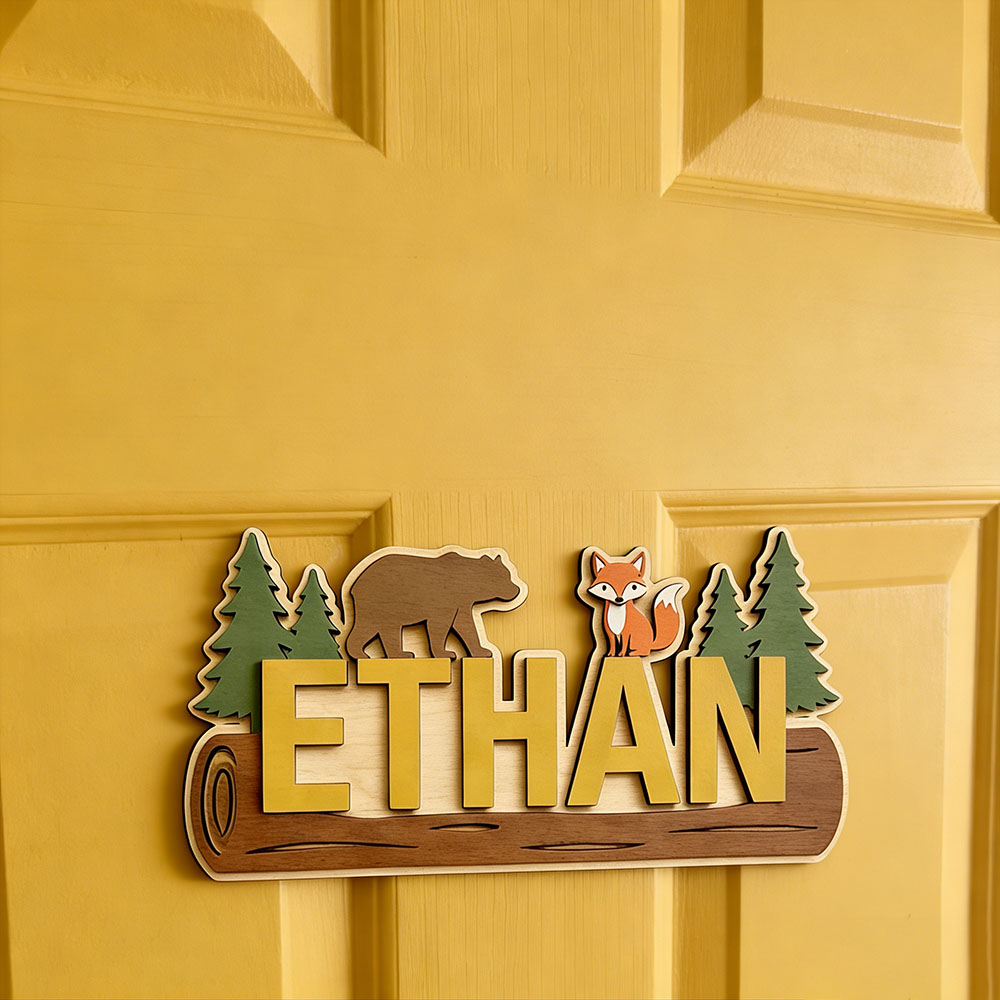 Woodland Forest Animal Persona - đánh giá và giá Baby Nursery Sign