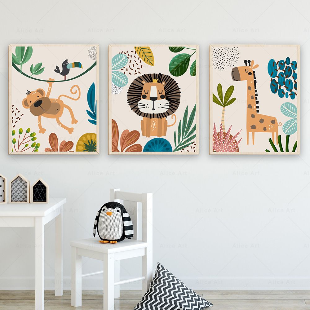 Boho Monkey Lion Giraffe Bird  - đánh giá và giá Baby Nursery Elephant