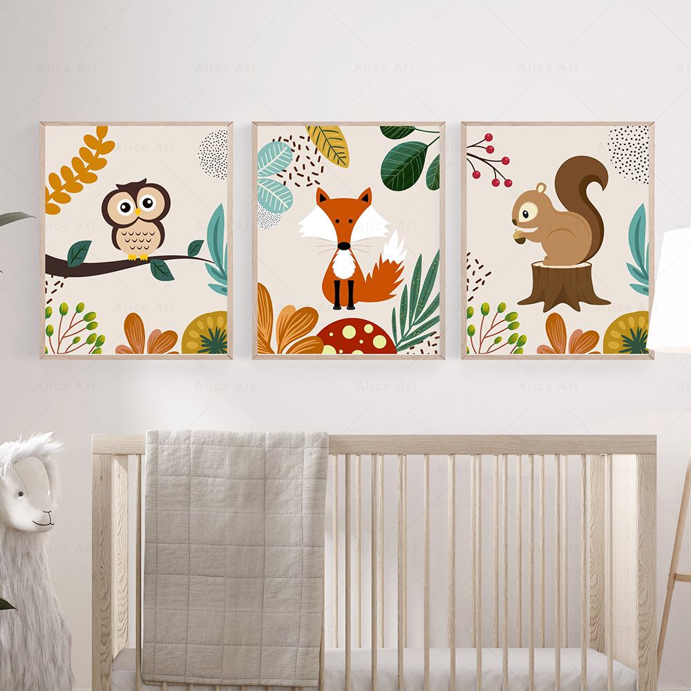 Boho Monkey Lion Giraffe Bird  - đánh giá và giá Baby Nursery Elephant