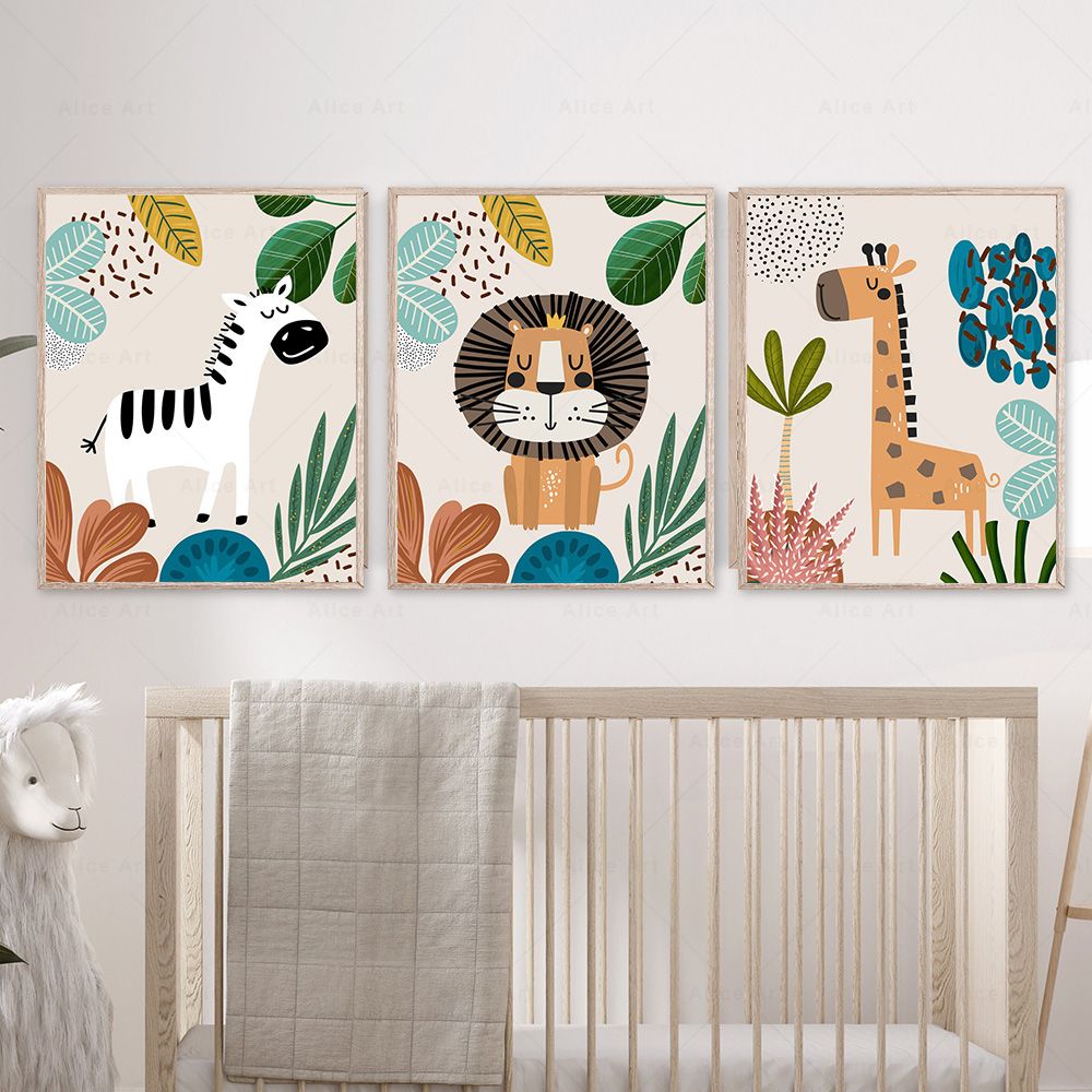 Boho Monkey Lion Giraffe Bird  - đánh giá và giá Baby Nursery Elephant