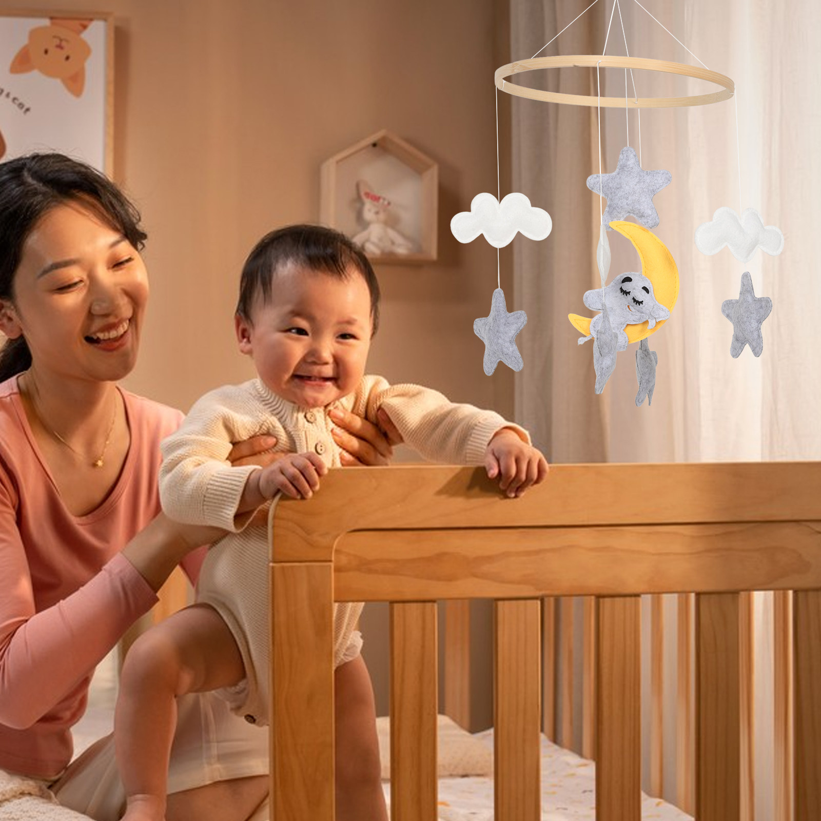 Felt Animal Crib Mobile with E - đánh giá và giá Baby Nursery Elephant
