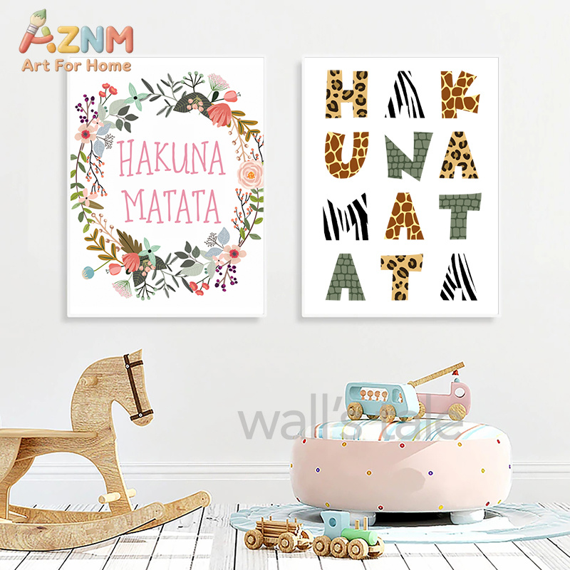 Animals Floral Crown Art Decor - đánh giá và giá Baby Nursery Animal Prints