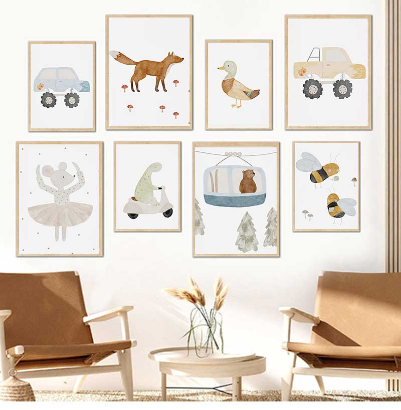 Cartoon Goose Bees Bear Duck D - đánh giá và giá Baby Nursery Paintings