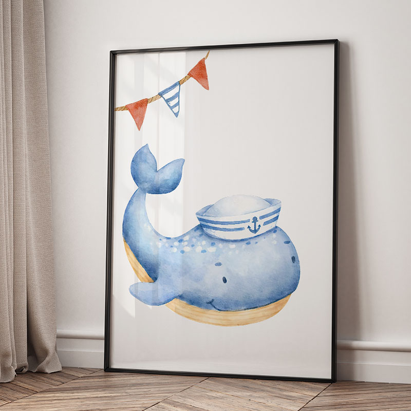 Bear Whale Sailboat Lighthouse - đánh giá và giá Baby Nursery Paintings