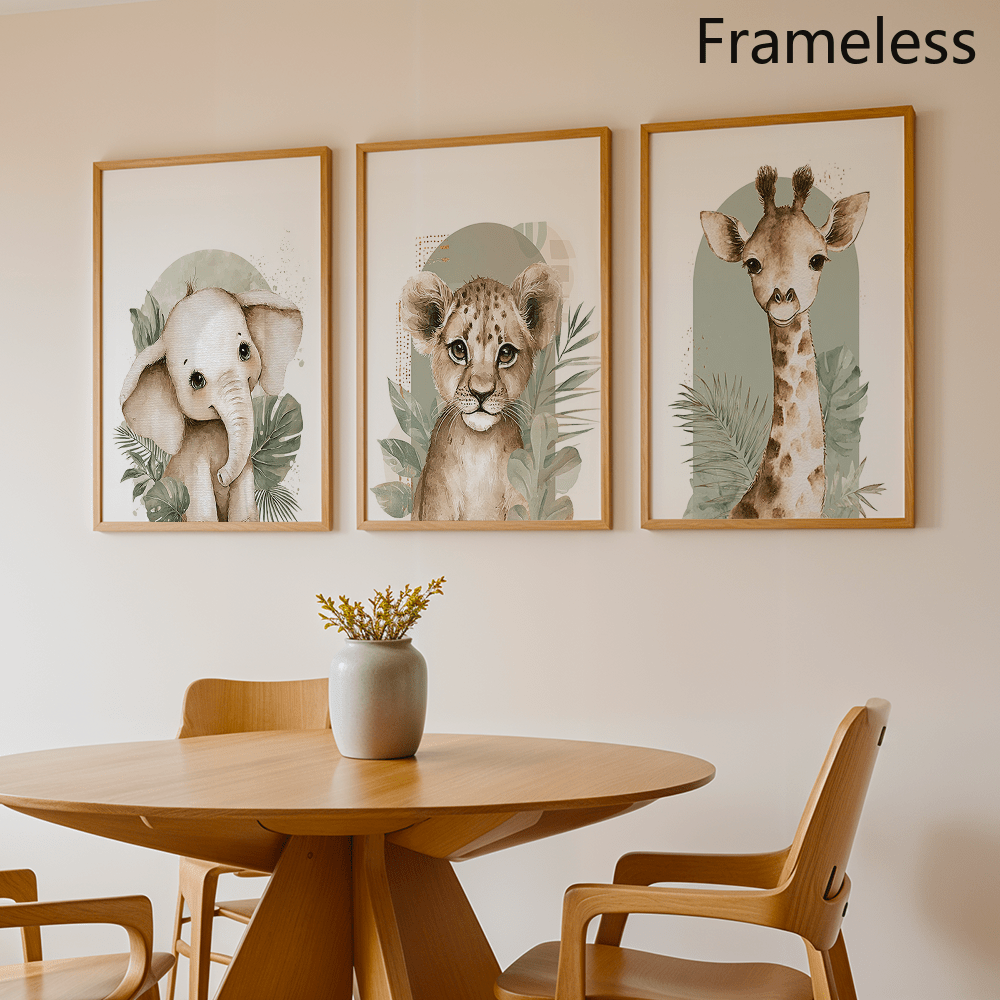 Set of 3 Safari Animal Poster, - đánh giá và giá Baby Nursery Elephant