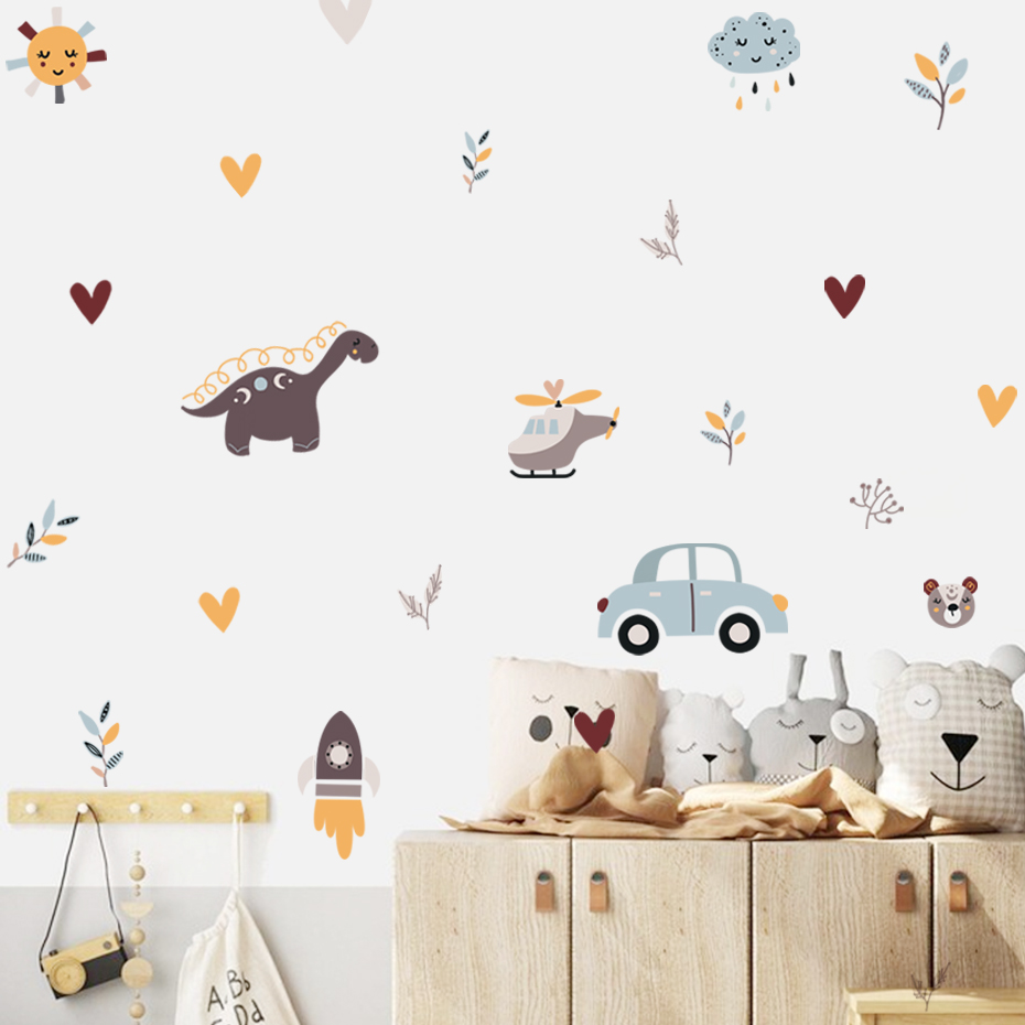 Hoạt Hình Khủng Long Máy Bay X - đánh giá và giá Wall Decal Nursery