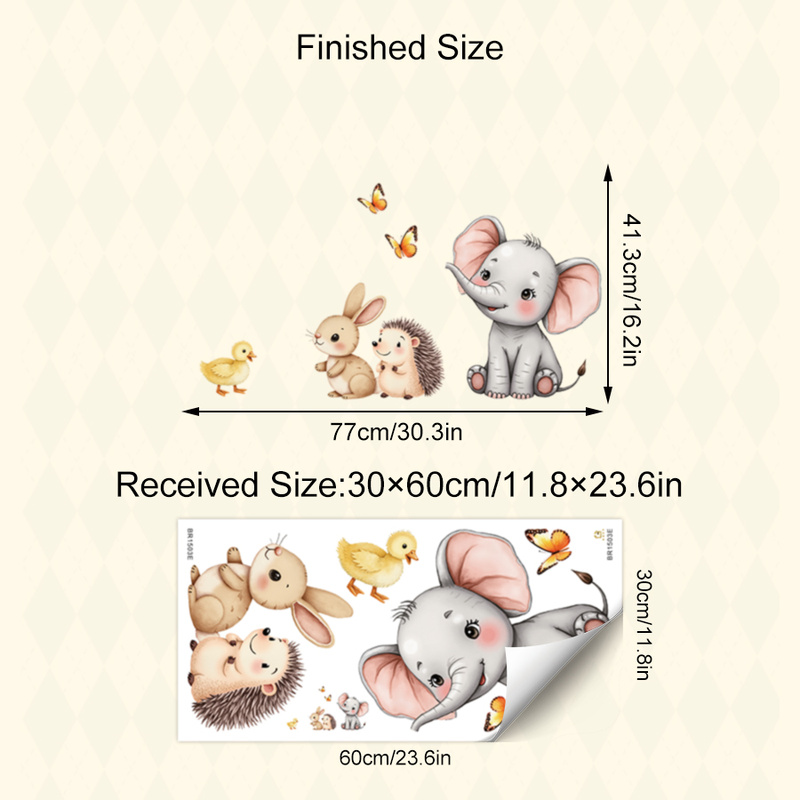 Cartoon Animal Wall Sticker -  - đánh giá và giá Wall Decal Nursery