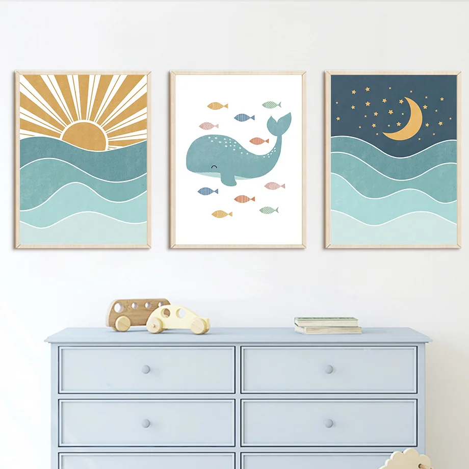 1pc frameless Fish Whale Seagu - đánh giá và giá Baby Nursery Quotes