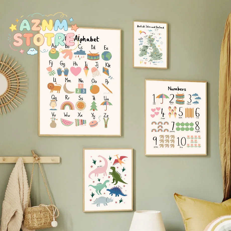 Animal World Map Dinosaur Alph - đánh giá và giá Baby Nursery Animal Prints