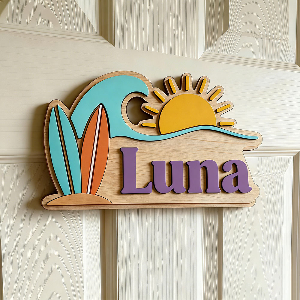 Custom Beach Wave Surfboard Su - đánh giá và giá Baby Nursery Sign