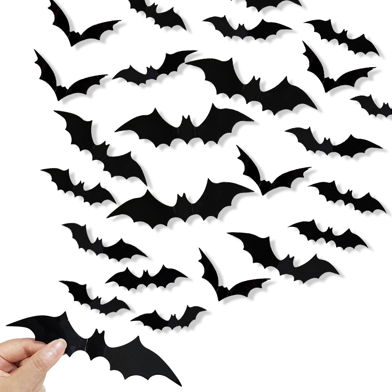 12-120Pcs 3D Black Bat Wall St - đánh giá và giá Wall Decal Nursery