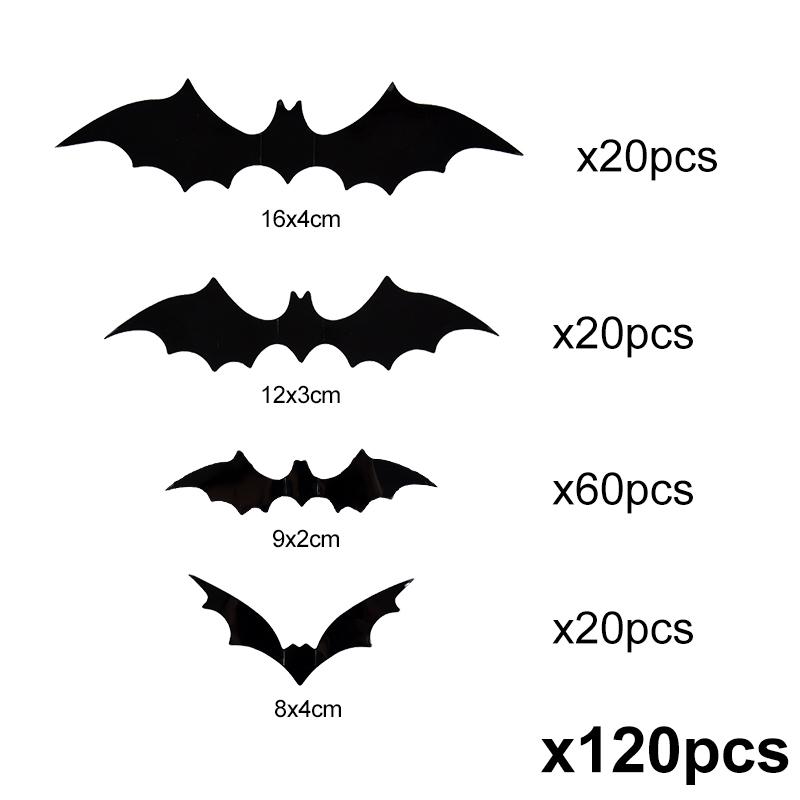 12-120Pcs 3D Black Bat Wall St - đánh giá và giá Wall Decal Nursery