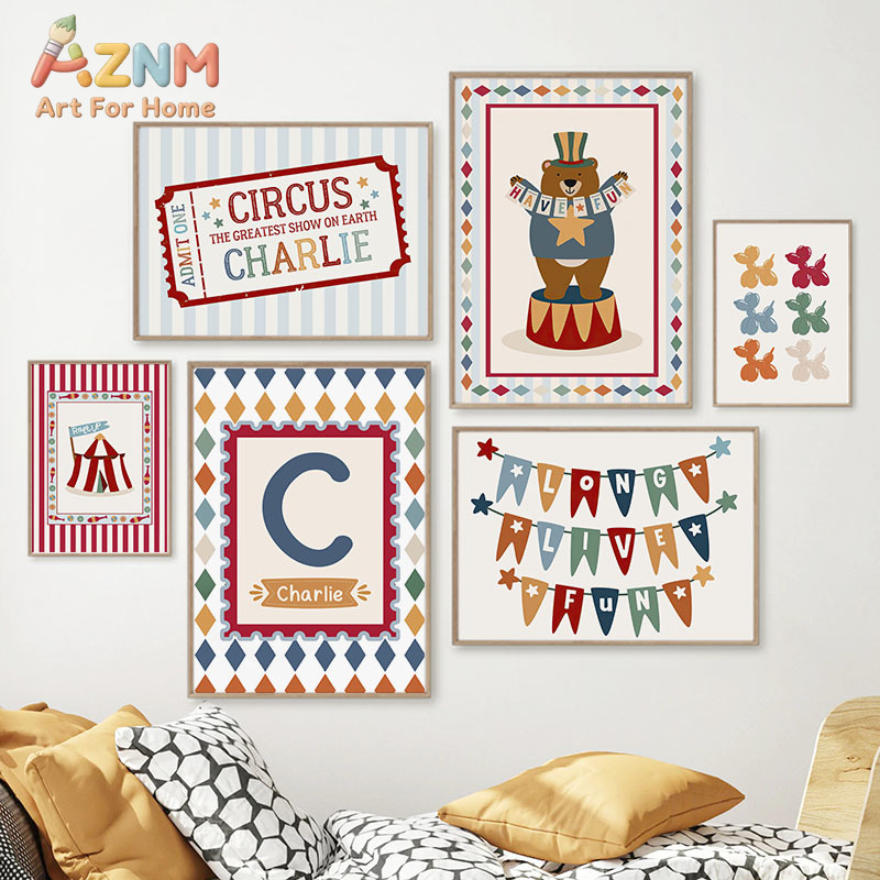 Circus Bear Magician Dog Quote - đánh giá và giá Baby Nursery Paintings