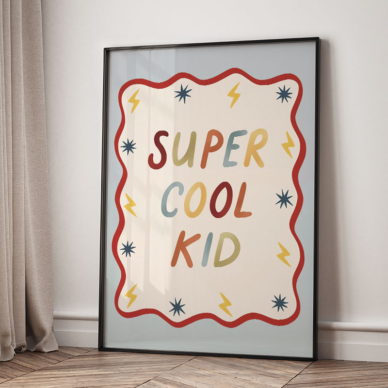 Funny Cartoon Super Cool Kid N - đánh giá và giá Baby Nursery Animal Prints